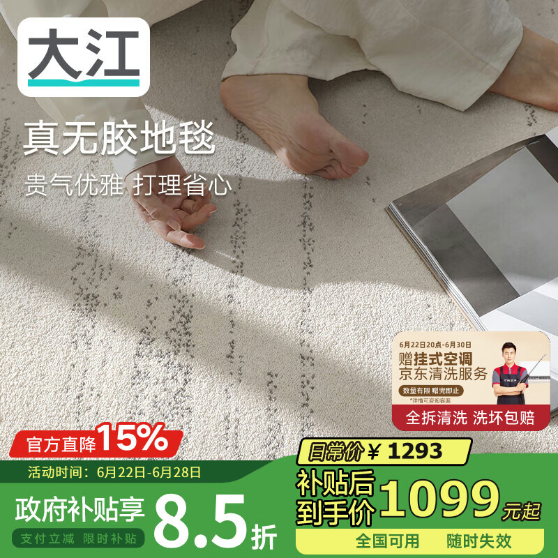 大江星光宝石无胶地毯客厅2026新款免洗可擦轻奢高级感160x300cm