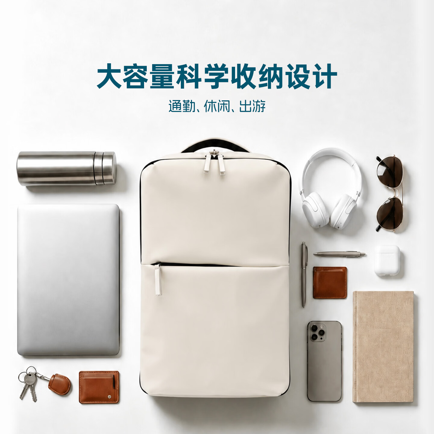 ZONDISION轻奢皮质双肩包17英寸防泼水商务旅行背包电脑包书包七夕情人节礼 17.3英寸拼色 超轻量