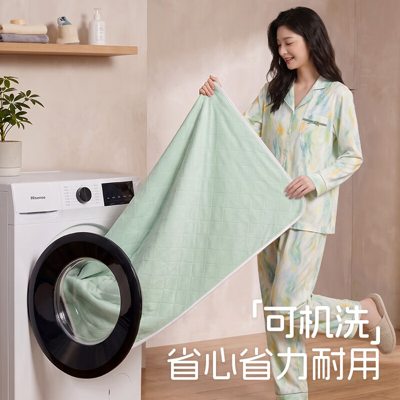 夏娃贝比(evebaby)婴儿隔尿垫新生儿童护理垫防水可水洗透气防水垫婴幼儿宝宝隔夜垫 绿色 100*70cm