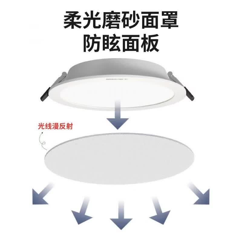 国际电工LED超薄商用筒灯家用办公店铺嵌入式吊顶灯全光谱高显色照明射灯 24W 三色 开孔140-155mm