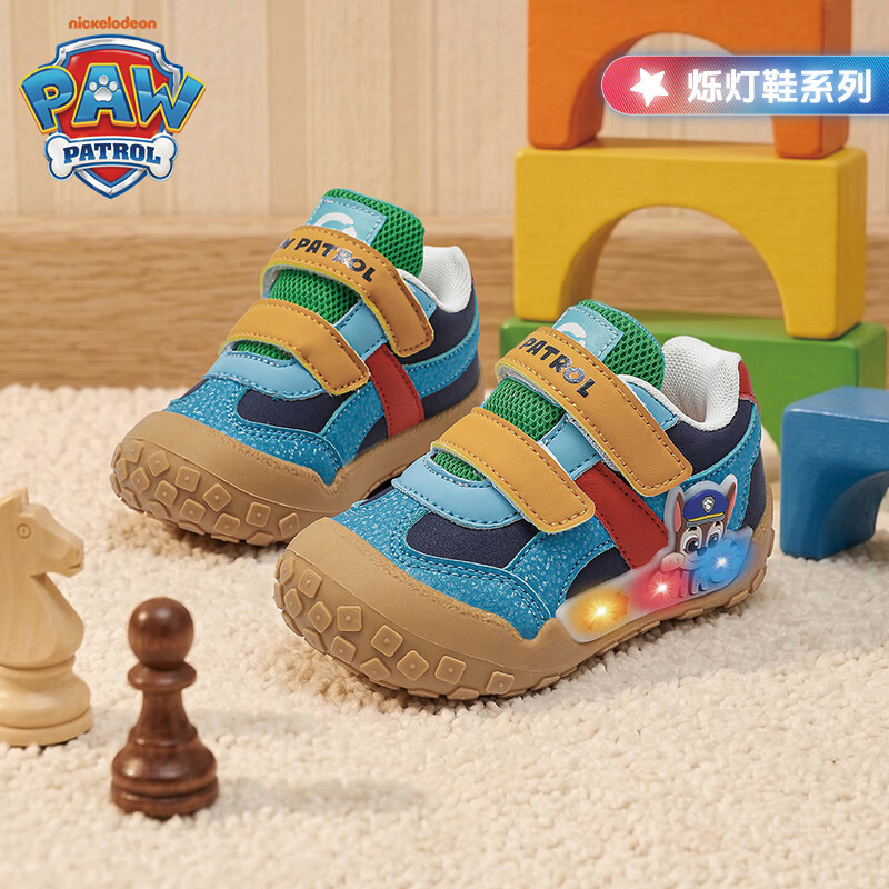 汪汪队立大功（PAW PATROL）汪汪队儿童运动鞋男童软底防滑跑步鞋透气网面休闲鞋中小童学步鞋 蓝色阿奇 升级款 25