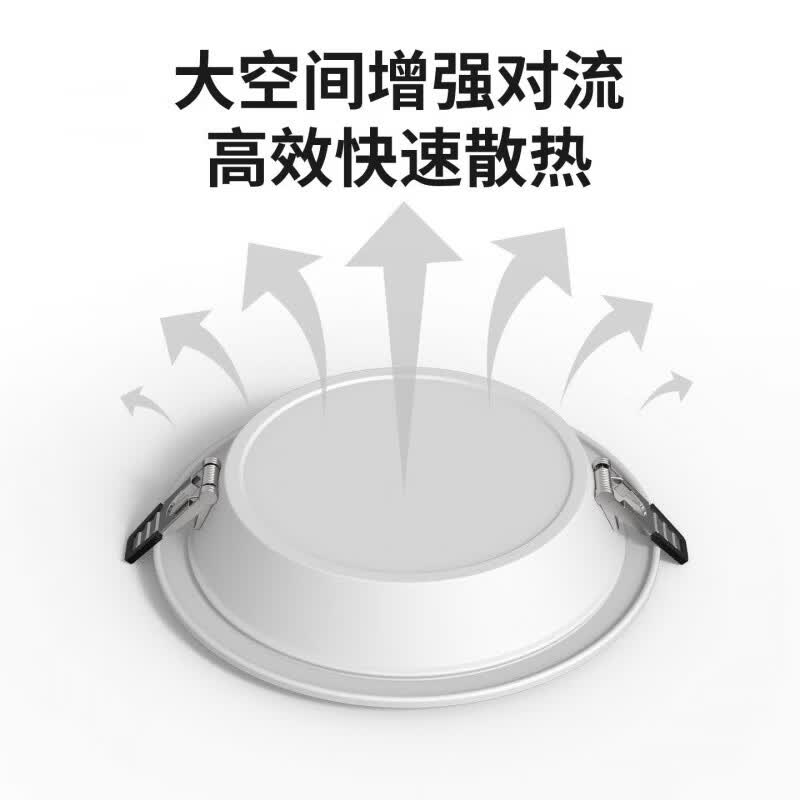 国际电工LED超薄商用筒灯家用办公店铺嵌入式吊顶灯全光谱高显色照明射灯 24W 三色 开孔140-155mm