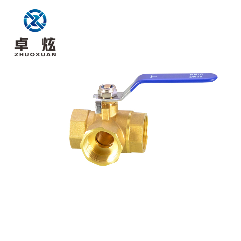 卓炫 铜三通球阀 内丝一分二路水管天燃气阀门开关 6分dn20(t型)