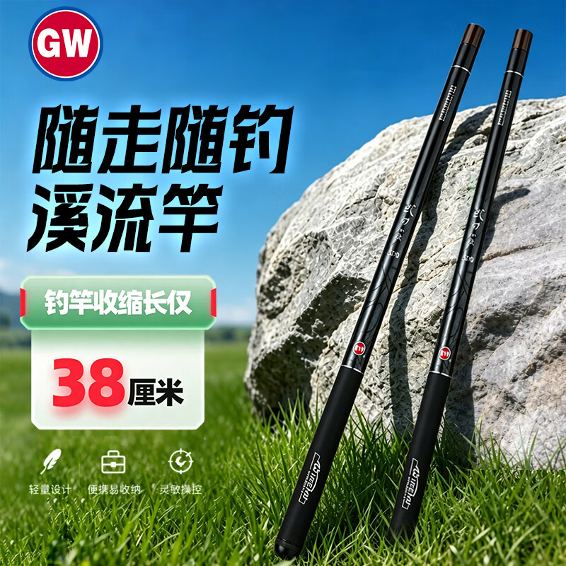 光威（GW）4.5米武刃小溪鱼竿手竿超短节溪流竿走钓便携野钓鱼杆八公竿渔具