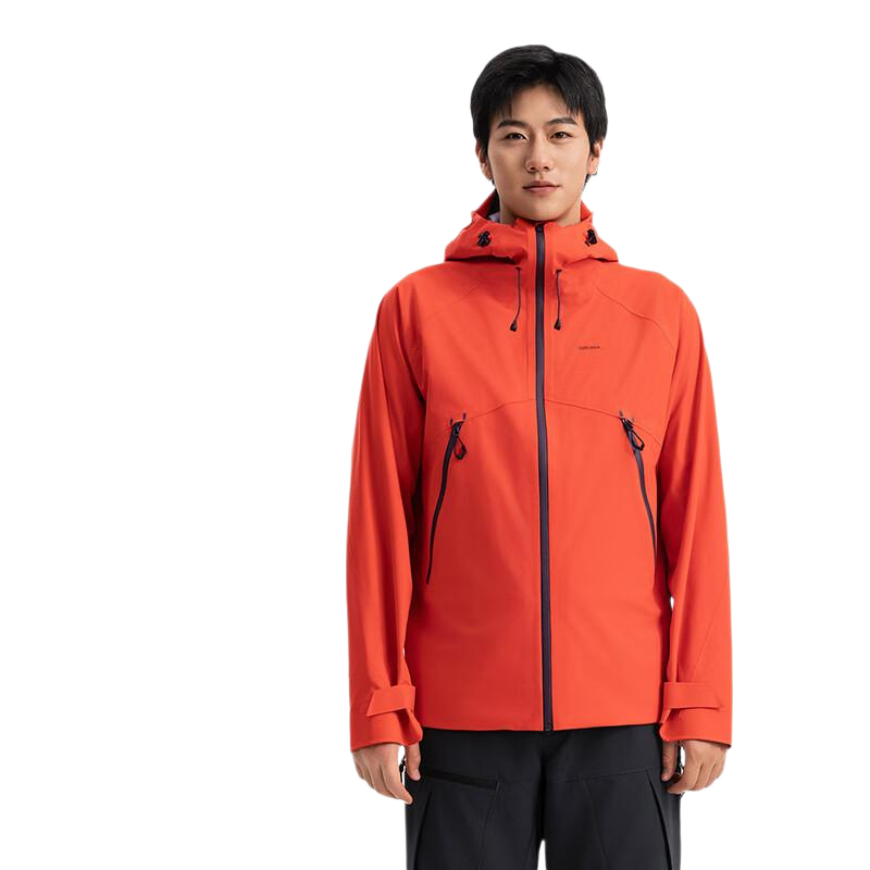 迪卡侬硬壳冲锋衣男女户外休闲登山徒步防风防水夹克风衣MH500外套 霞光橙（男女同款）- 亚洲款 新款上市 加内胆选大一码 L