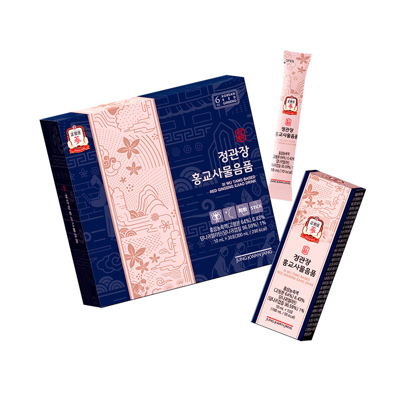 正官庄红参阿胶四物滋补饮品10ml*30包 营养品 补气血 美容养颜 七夕节