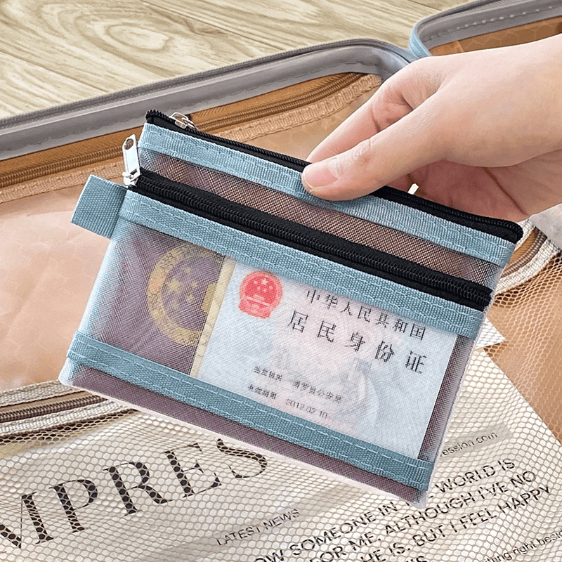 咏幻护照收纳包出国旅行随身一体卡包零钱登机牌身份证保护套证件袋 【粉+蓝+浅卡其】护照证件袋