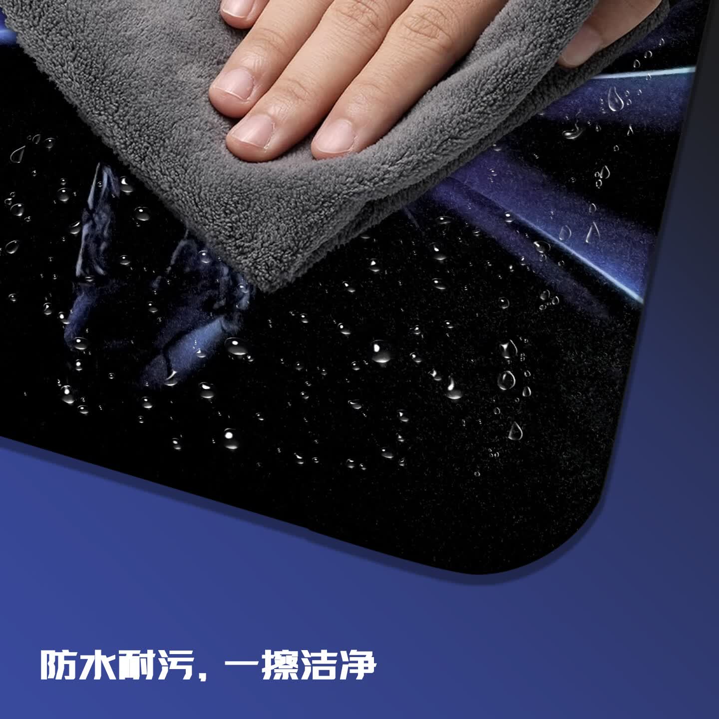 GOGOFREE玻璃鼠标垫电竞游戏专用薄款适用瓦csgo三角洲ow全覆盖硅胶底胶电脑桌垫 手指【400*500】