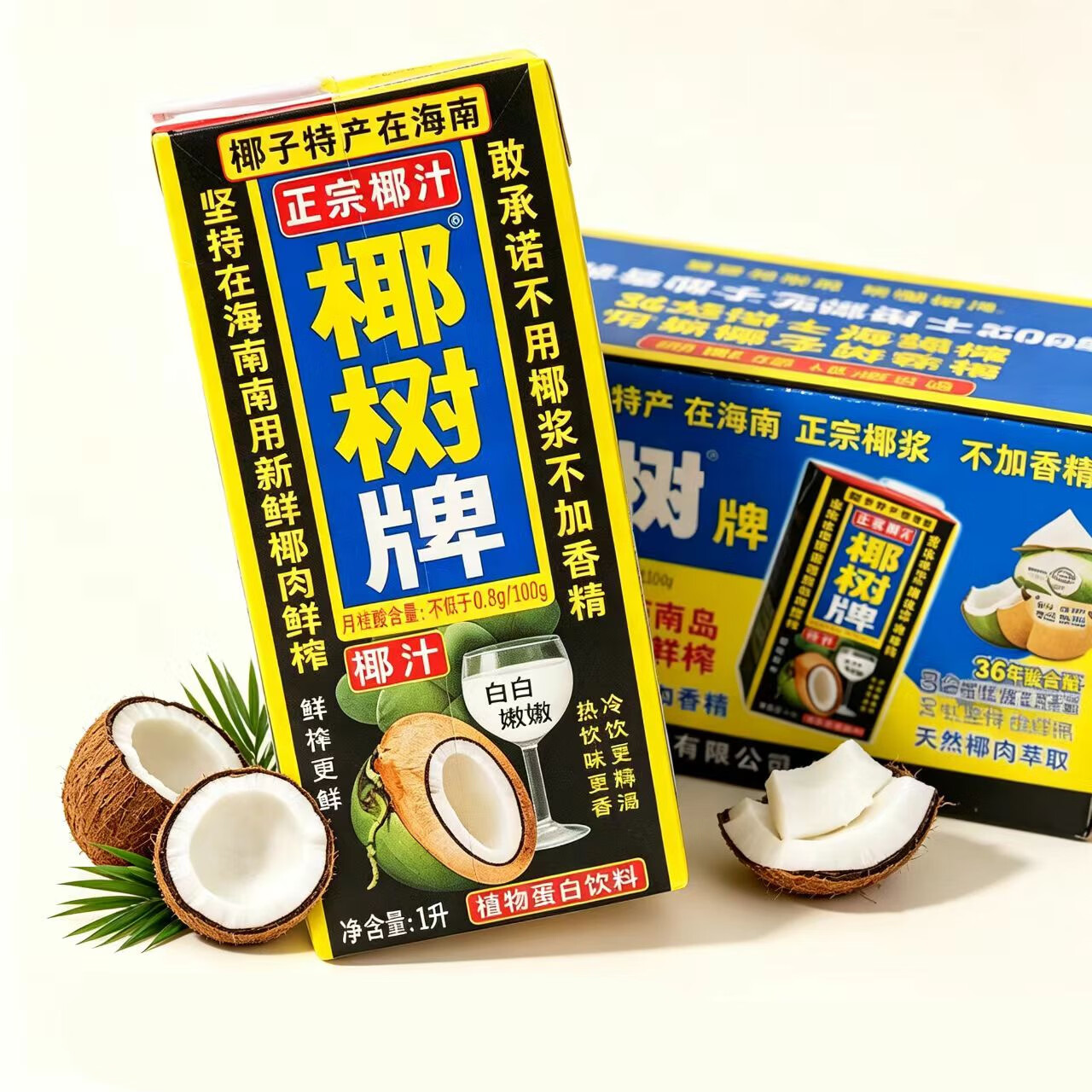 椰树【3月产】海南椰树牌椰汁 1L*12盒 正宗椰汁植物蛋白饮料家庭聚会 【半箱6盒】
