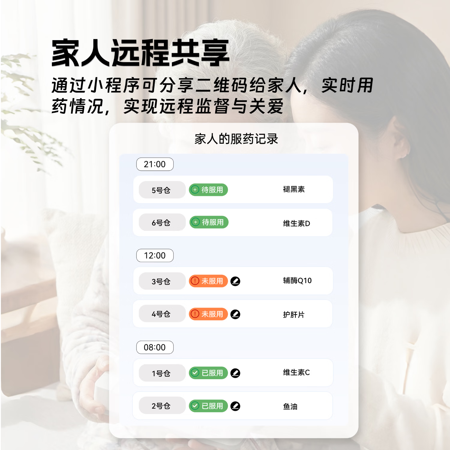 优乐合LE-CARE智能药盒 定时吃药提醒 三重防遗漏微信通知 更能装更智能 4G云端版 【异地家人远程监督服药记录】