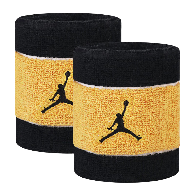 耐克（NIKE）Jordan飛人運動護腕擦汗護具吸汗手腕套J1004300039OS黑黃兩只裝