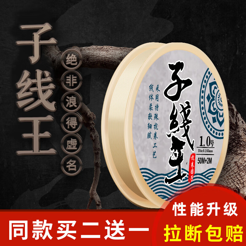 千丝坊鱼线主线日本原丝超强拉力尼龙线超柔软不打卷鱼线抗卷耐磨钓鱼线 子系透明色【52米子线王】 0.4号