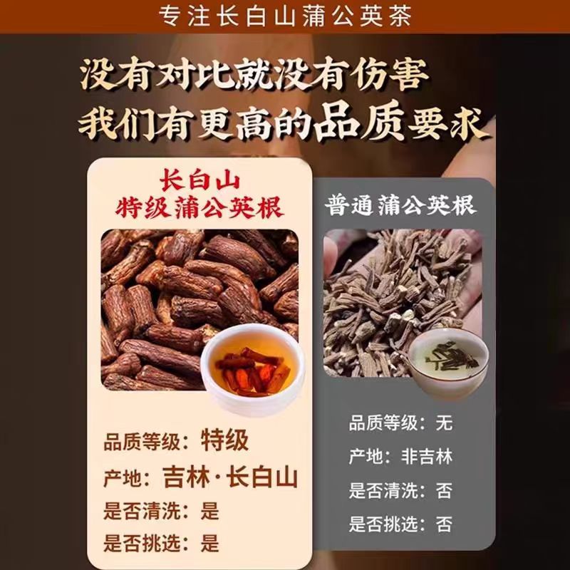 胖东来同款蒲公英根茶深山自然生长婆婆丁应酬熬夜日常草本养生茶 特级蒲公英根 250g*4罐