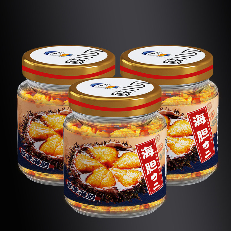 百鲜荟海胆罐头即食海胆肉刺身海胆黄饺子馅大连特产新鲜海胆酱寿司食材 大连海胆罐头160g(固形物≥55%)