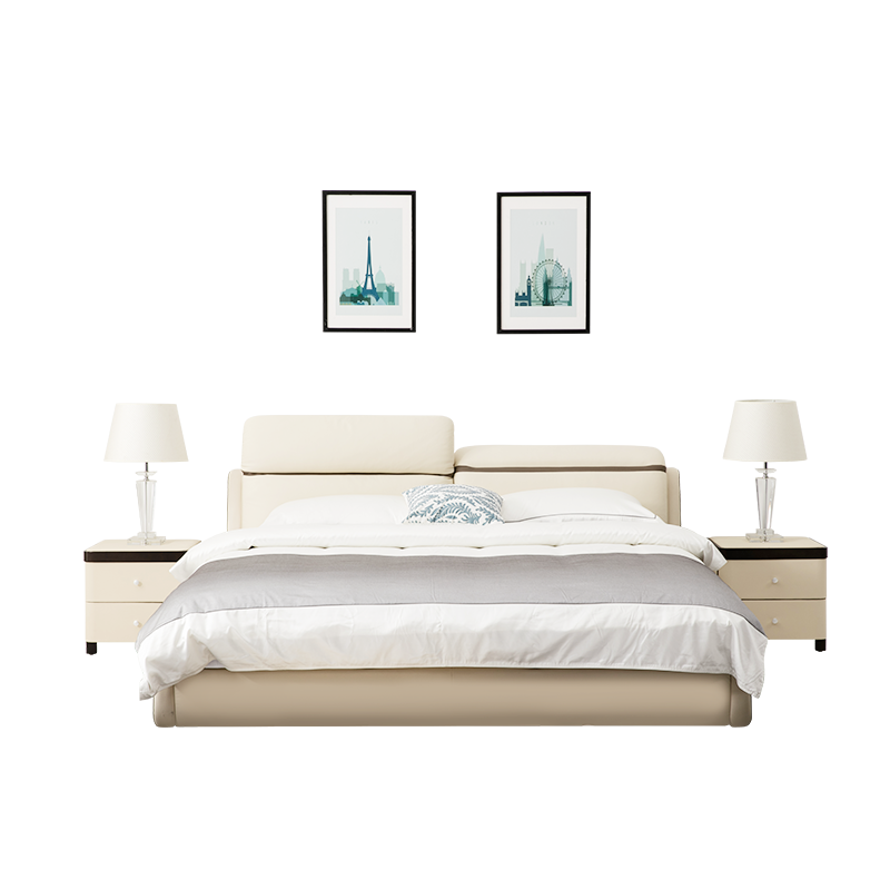 顾家家居简约真皮沙发头层牛皮小户型客厅组合欧式现代皮沙发1011 【30天发货】米白色1.5无+3+躺左 组合 组合