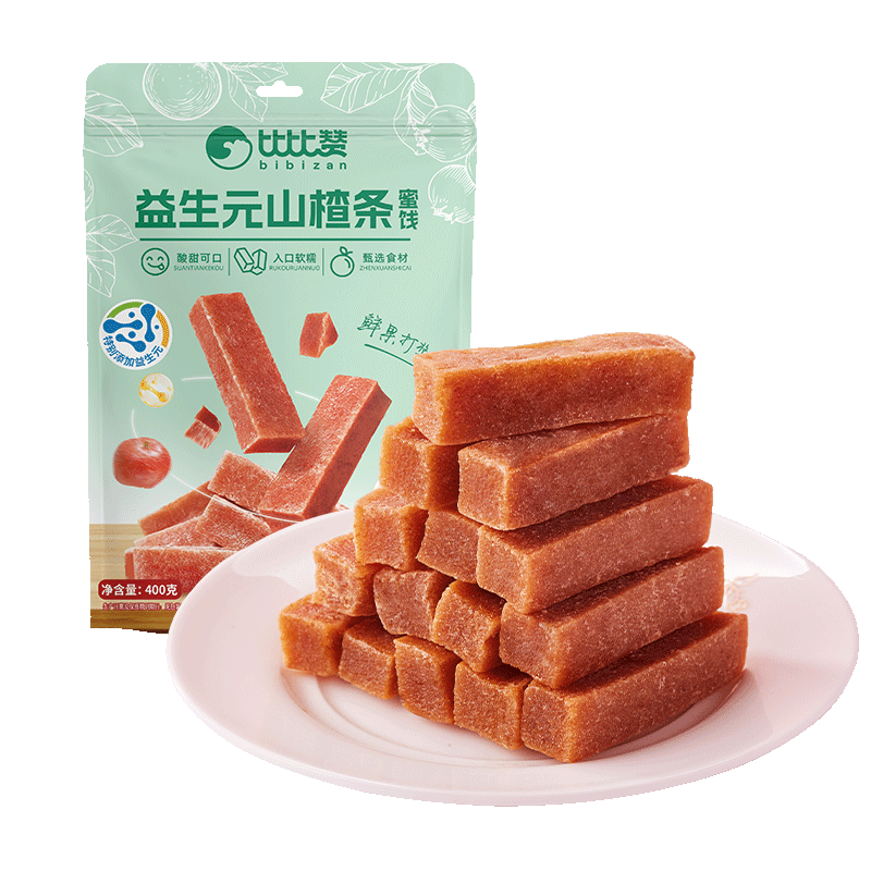 比比赞（BIBIZAN）益生元山楂条400g山楂片山楂干果丹皮果干果脯儿童休闲零食小吃