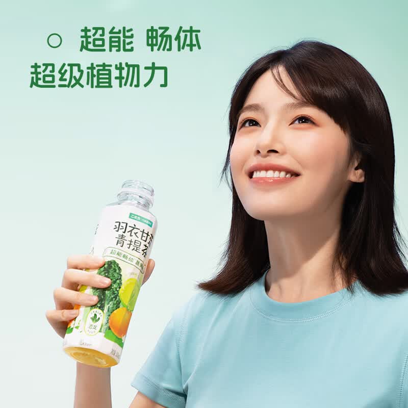 二次方超级植物石斛蔬果茶柠檬茶饮料整箱 补充VC佐餐解腻 0脂0防腐剂 【羽衣甘蓝青提茶】500ml*8瓶