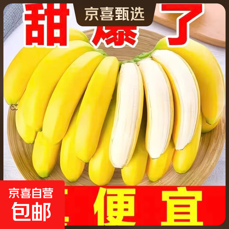 京喜加正宗高山广西青皮应季香蕉甜蕉当季新鲜水果自然孕妇 带箱8斤(净重7.4斤)