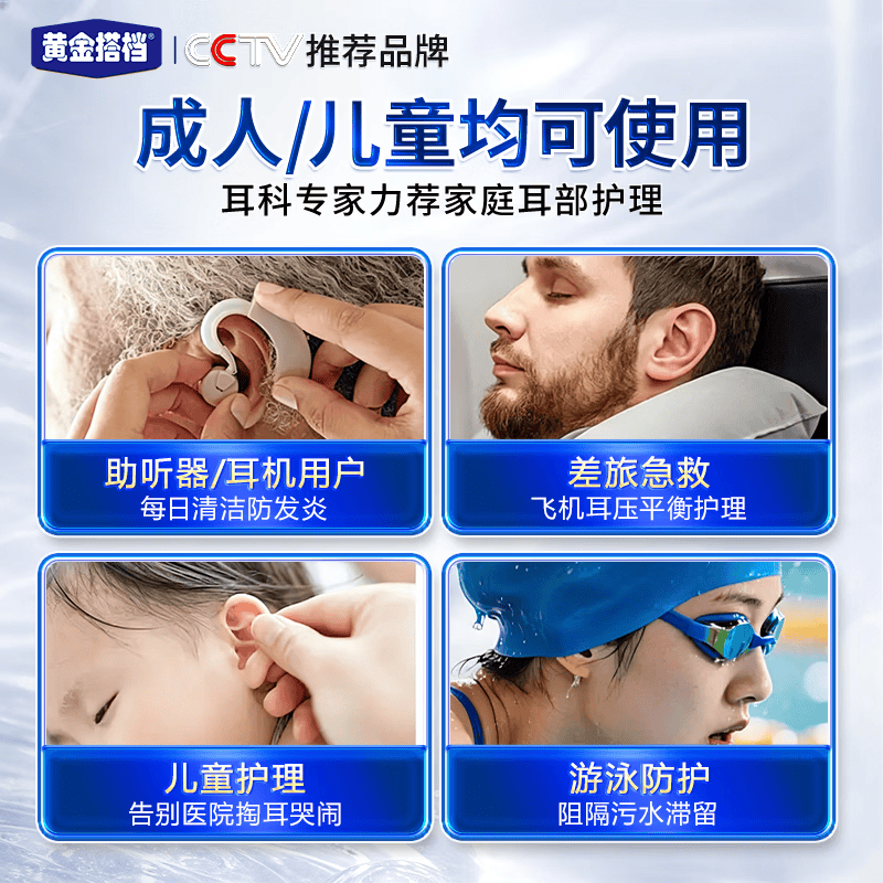 黄金搭档碳酸氢钠滴耳液中耳炎专用滴耳液耳朵痒止痒抑菌真菌感染耳聋耳鸣 3盒强效装【耳部不适患者首选】 大部分地区次日达&无效包售后