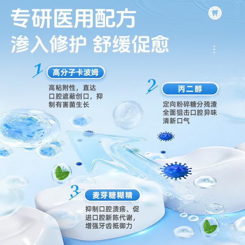 萌大夫喜美清漱口水口腔溃疡炎症口腔含漱液体敷料含漱液正品 1瓶体验装【1日3次 可用半月】 【认证授权 品质保障】
