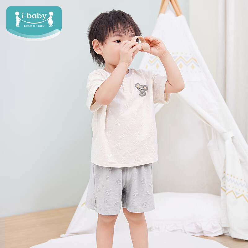 ibaby×outlast太空科技恒温短袖短裤儿童套装夏季薄款可爱宝宝衣服 乖巧考拉 90 京东折扣/优惠券