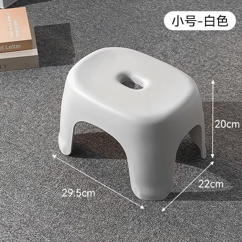 接运猫小凳子家用塑料加厚客厅茶几板凳椅子儿童卫生间洗澡浴室换鞋矮凳 1个 奶油矮凳浅乳白小号1个装