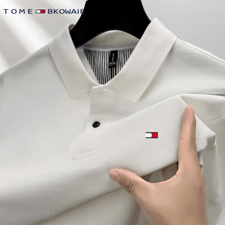 TOME BKOWAIE美国汤米tomy高端短袖polo衫男士t恤夏季26新款纯棉T恤父亲节上衣 轻奢高端蓝色 4XL 190码