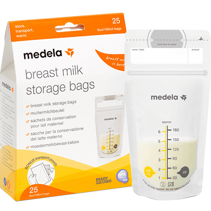 美德樂（Medela）儲奶袋存奶袋母乳儲存保鮮一次性奶袋210ml*25片/盒