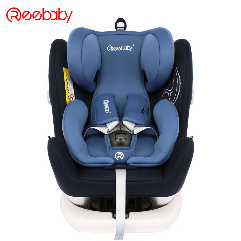 瑞贝乐reebaby 儿童安全座椅 360度旋转汽车用ISOFIX接口 0-4-12岁婴儿宝宝新生儿通用可坐躺 尼加拉蓝