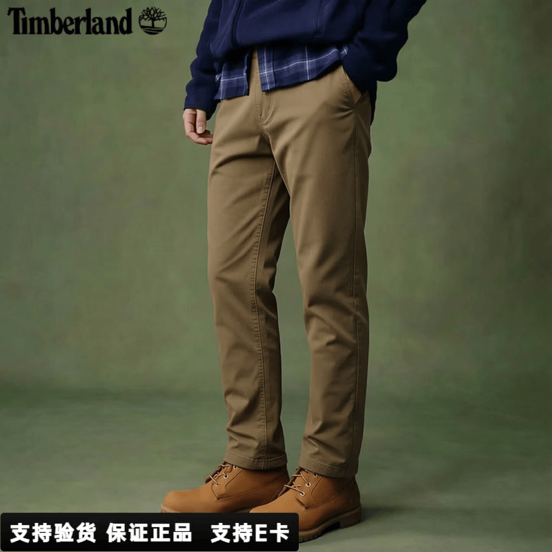 添柏岚（Timberland）男裤运动裤 春秋新款户外通勤长裤透气修身直筒工装休闲裤 A29Q2302/卡塞尔绿色 30 修身款建议拍大一码