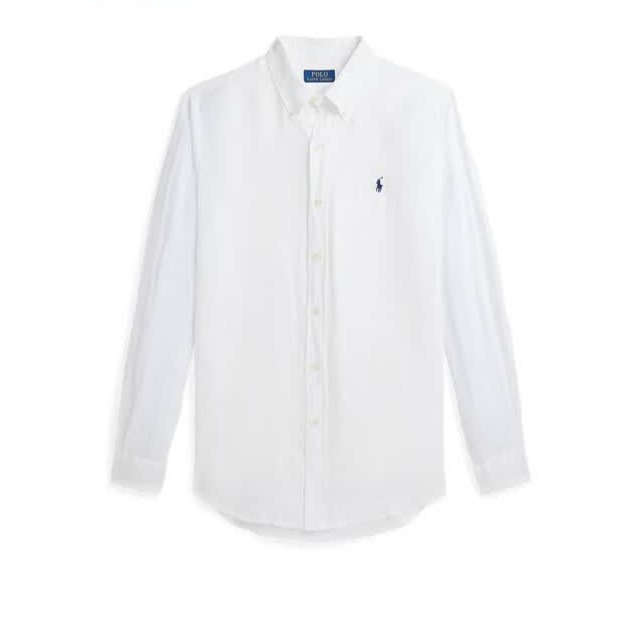 拉夫劳伦Polo Ralph Lauren 女装 型亚麻衬衫 白色 S七夕礼物