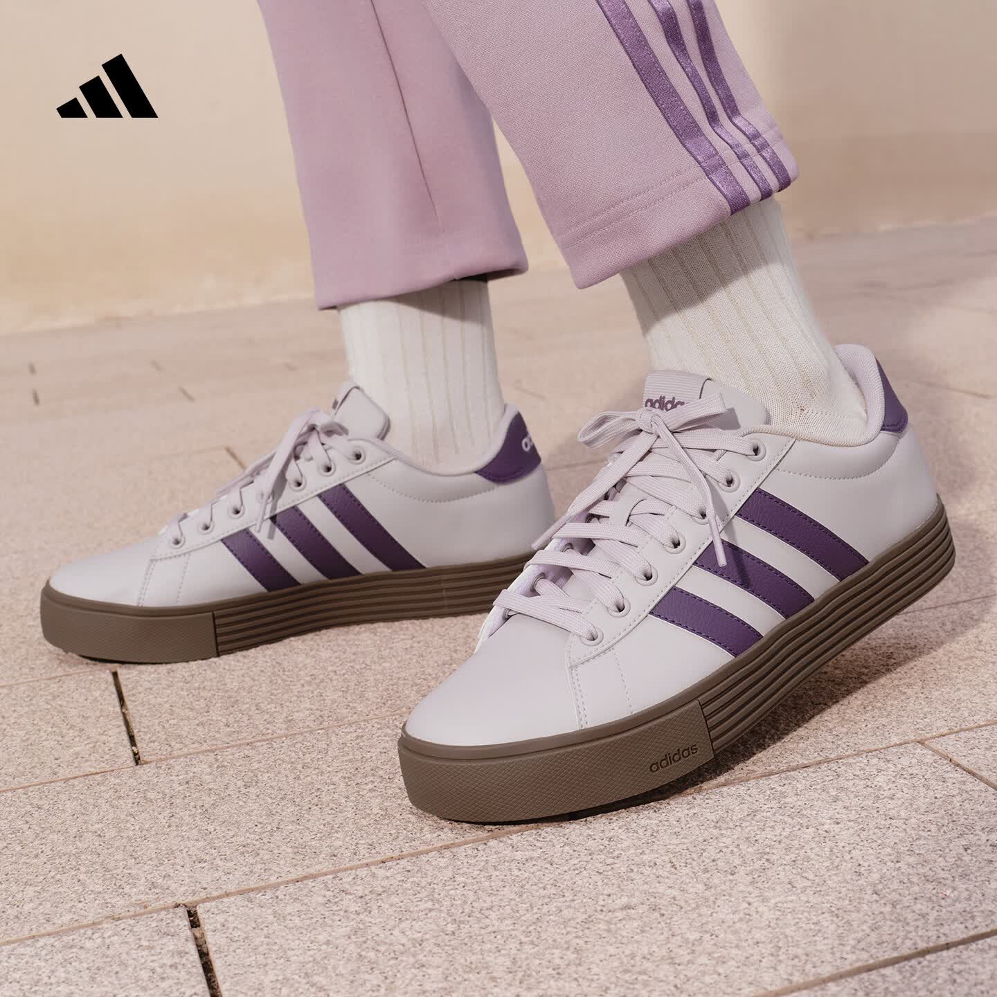 adidas DAILY 4.0舒适百搭复古休闲板鞋男女阿迪达斯轻运动 冰晶紫   37  