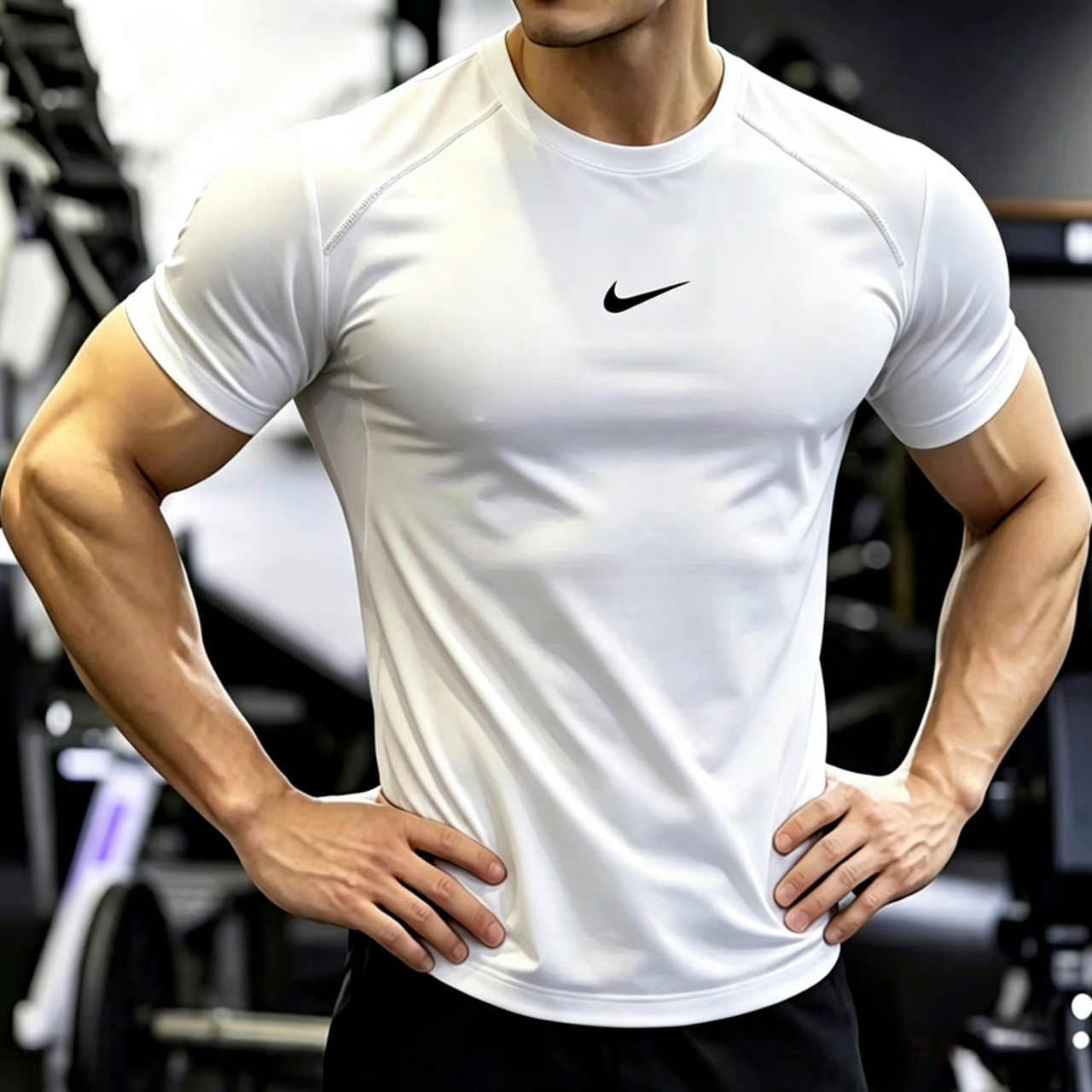 耐克(NIKE)正品冰感速干衣短袖T恤男装新款运动健身训练服上衣冰丝 白色冰感速干T恤-中 5XL 【推荐210-220斤】