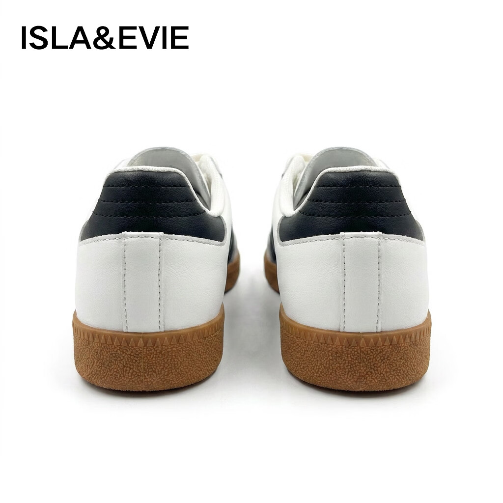 ISLA&EVIE复古德训鞋女秋季新款轻便舒适经典百搭小白鞋运动鞋IEAM2615 白色 36