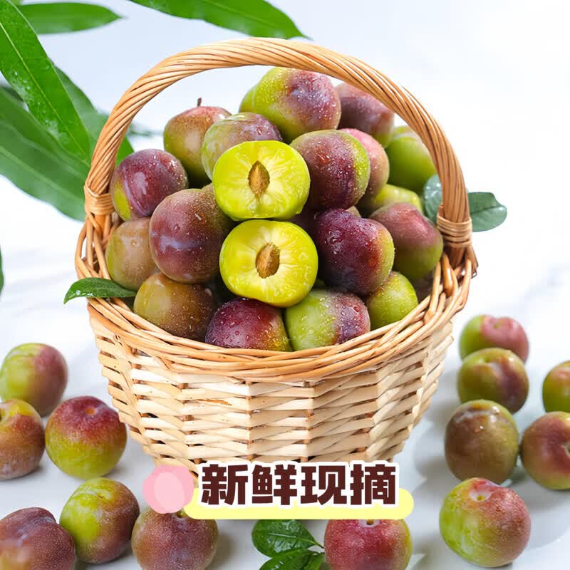 果站长正宗四川半边红茵红李脱骨李子新鲜当季水果五月脆李 特大果【20g+】 净重4.5-5斤
