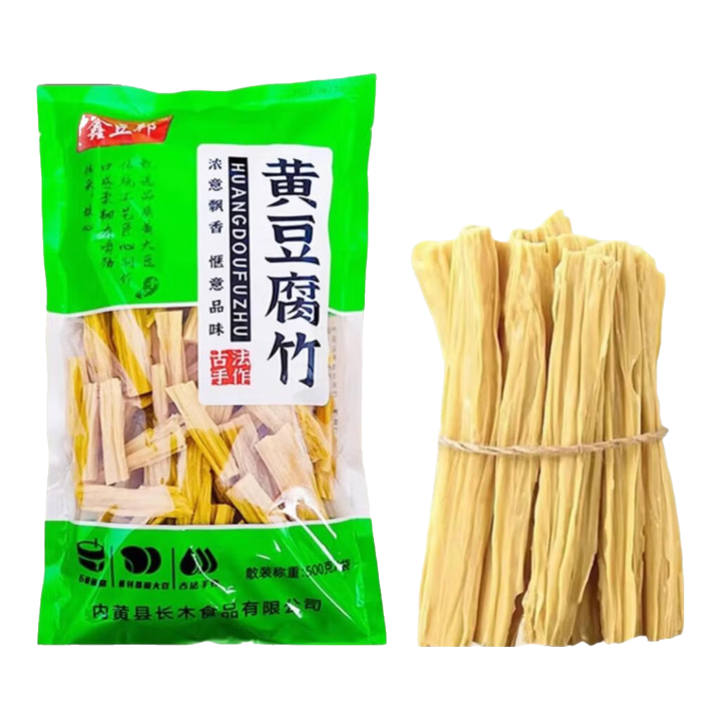 黄豆腐竹干货纯正手工优质头层腐竹批发黄豆制品腐竹凉拌涮火锅 头层腐竹段500g*1袋【家庭首选】