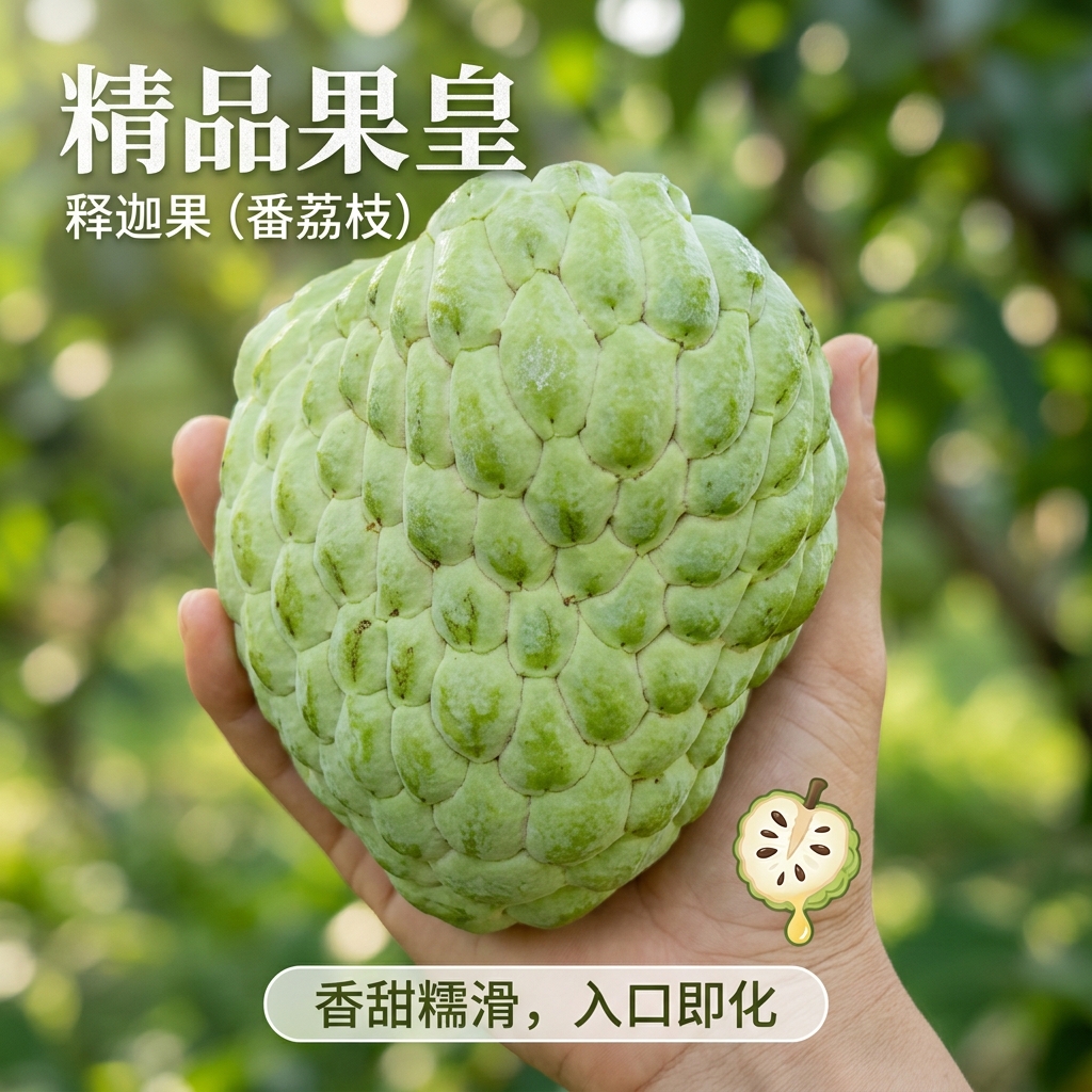 当季新鲜大目释迦果当季整箱孕妇水果佛头果热带批发市场顺丰 一级大果(单果300-450g)6斤 京东折扣/优惠券