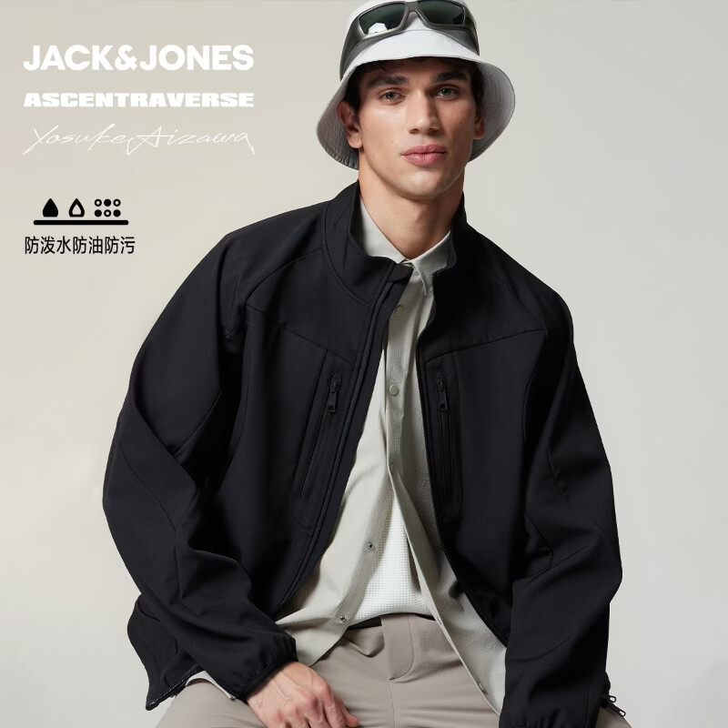 杰克·琼斯(JACK&JONES)男士保暖外套厚款夹克合集 225409016纯黑色 L (180)