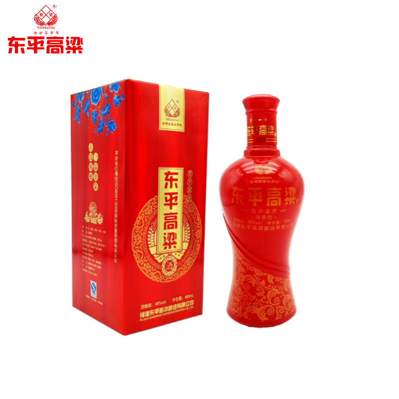 欣荣 东平高粱 浓香型白酒 46度 花开富贵 480ml/瓶 福建白酒 纯粮食