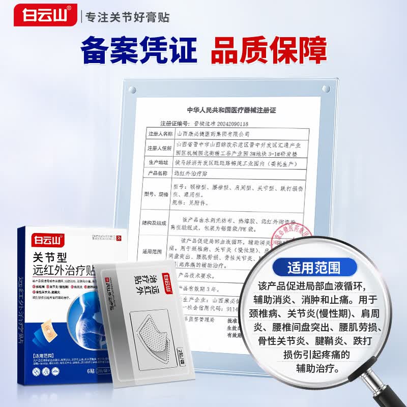 白云山关节贴膝盖贴膝盖积液关节炎滑膜炎专用膏贴半月板损伤腱鞘炎膏贴 3盒疗程装【90%关节疼痛选择】 行业关节贴销冠&多地次日达