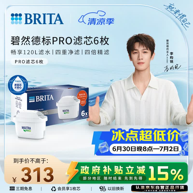 碧然德（BRITA）家用净水壶 滤水壶滤芯 MAXTRA Pro WLE 去水垢专家版PRO滤芯6只装