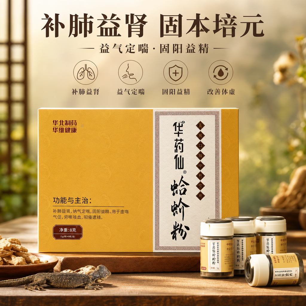 一晓堂华北制药蛤蚧粉中药饮片补肺益肾纳气定喘助阳益精