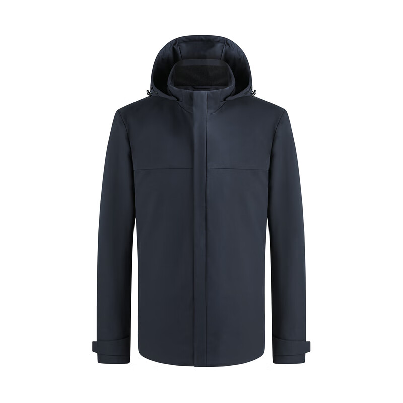 雅戈尔羽绒服男士秋冬【长款连帽90鹅绒】中青年商务休闲保暖外套 藏青VLYD419889FTA XL 180/100A