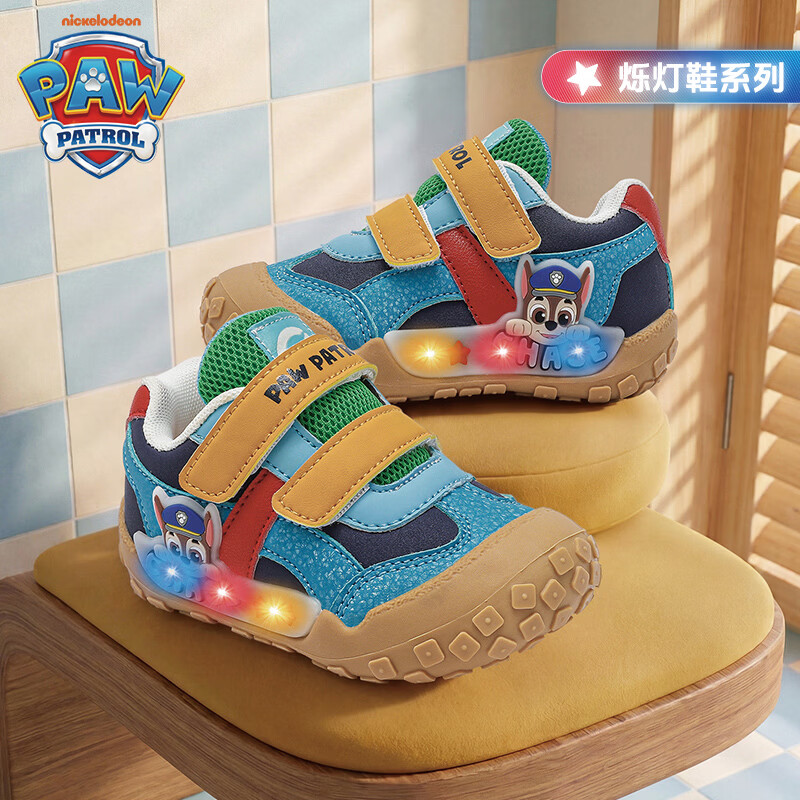 汪汪队立大功（PAW PATROL）汪汪队儿童运动鞋男童软底防滑跑步鞋透气网面休闲鞋中小童学步鞋 蓝色阿奇 升级款 25