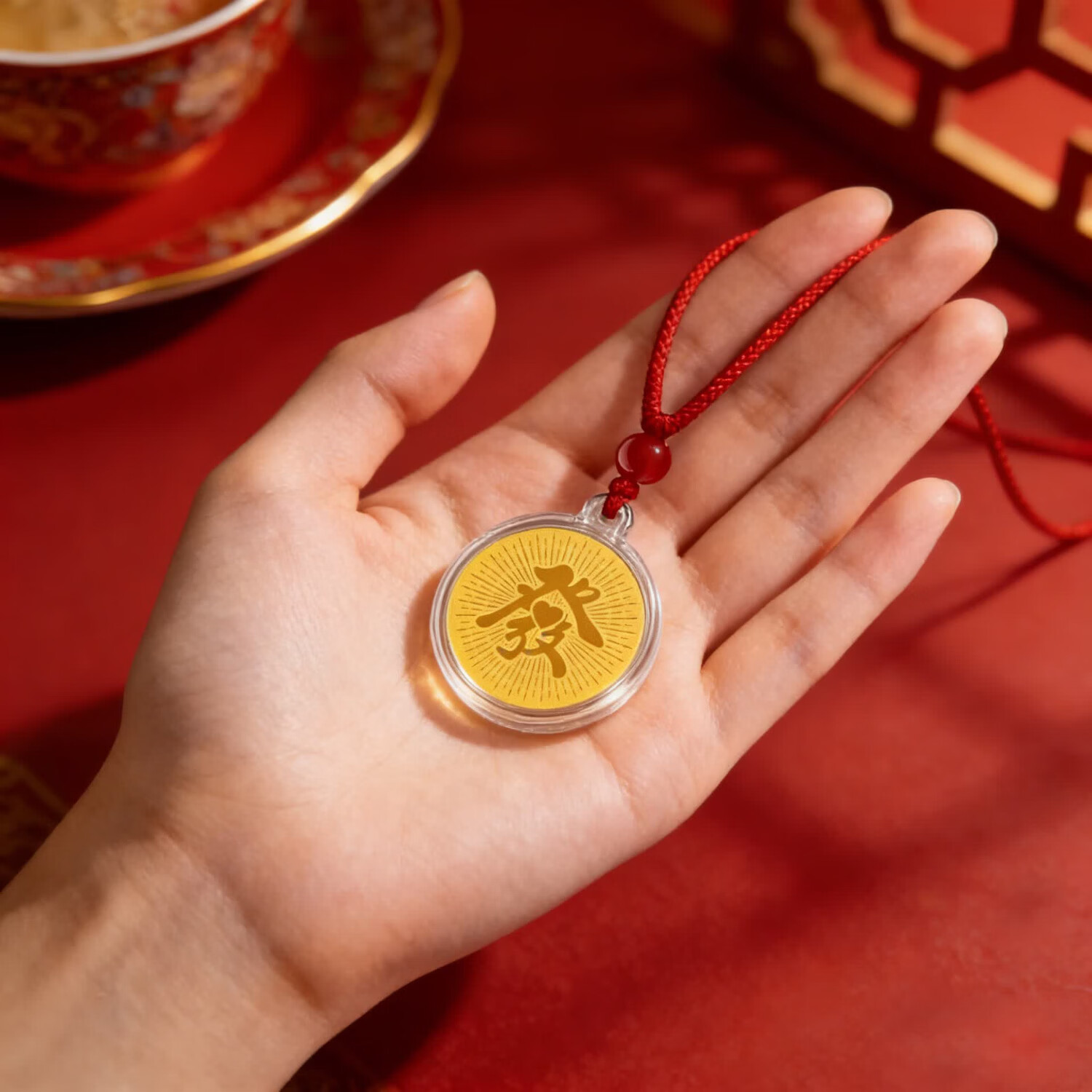 艾勒丝汀 中国黄金店同款丨马上有钱发财开运仿金手机挂绳手机链钥匙环扣书包挂件包包小饰品吊坠u盘防丢绳 发财圆牌挂件【正面发字丨反面财字】 【2条装】黄金店同款丨女款男士高级感