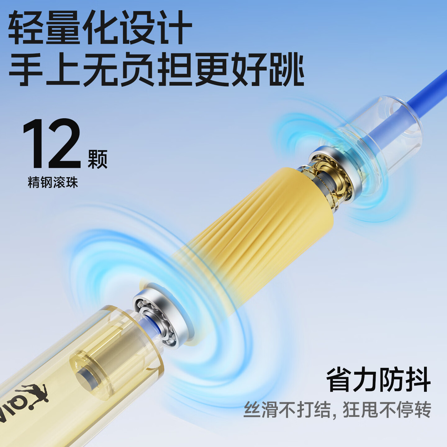 乔丹(QIAODAN)跳绳轴承小学生考试3-5-6-12岁儿童指竞速不打结节幼儿园沙专用式 超轻版【粉黄色】两段式提速绳