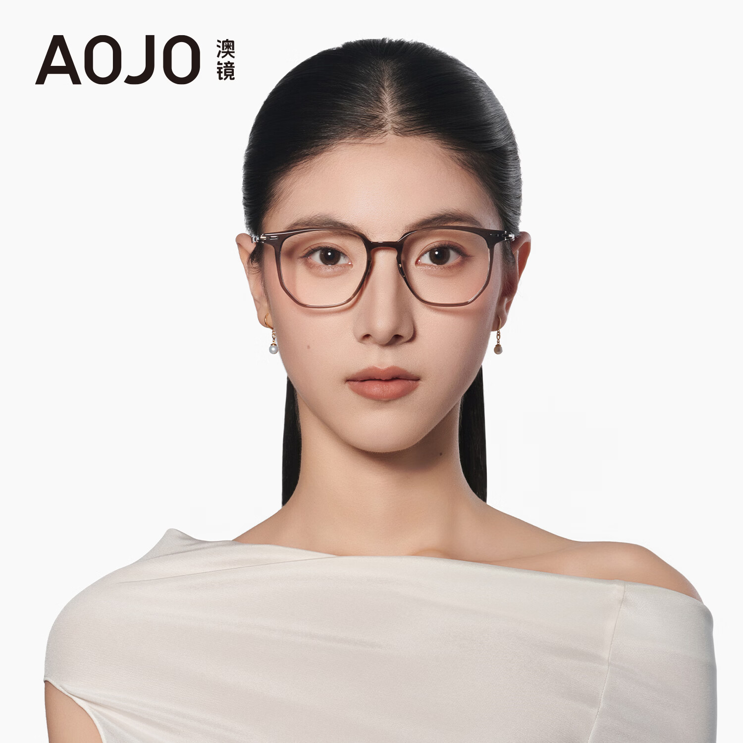 aojo眼镜框氢气系列黑框眼镜专业可配防蓝光度数近视眼镜男女FK126 C1黑色 PPSU材质-10g 单镜框
