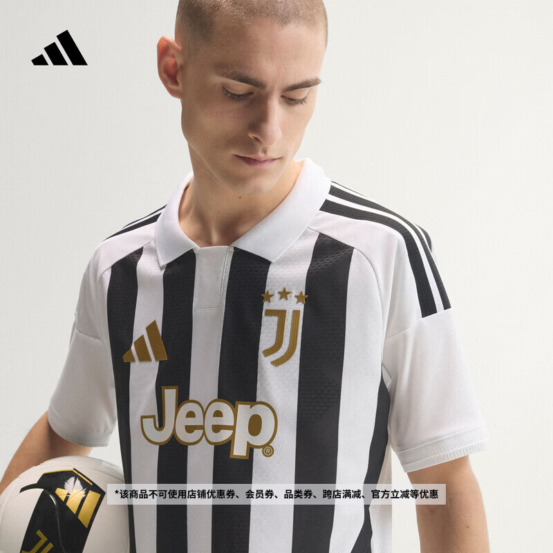adidas尤文图斯主场球员版足球运动速干短袖球衣男装新款阿迪达斯   白色/黑色   L