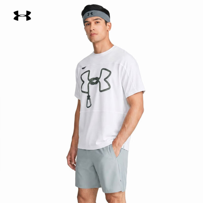 安德玛（Under Armour）【城市野趣系列】26夏季新款Urban OutDoor男运动短袖T恤6014244 白色100 XL (180)