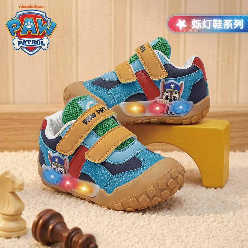 汪汪队立大功（PAW PATROL）汪汪队儿童运动鞋男童软底防滑跑步鞋透气网面休闲鞋中小童学步鞋 蓝色阿奇 升级款 25